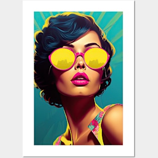 Yellow sunglasses Posters and Art